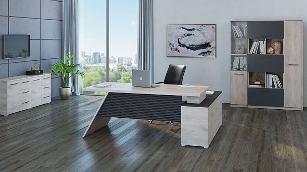 Стол письменный правый Irvin 202x90x78 дуб каньон - Вид 3