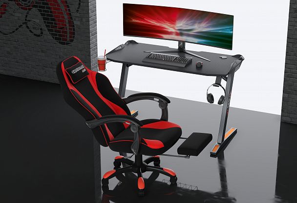 Кресло CHAIRMAN GAME 35, ткань, черный/красный - Вид 7