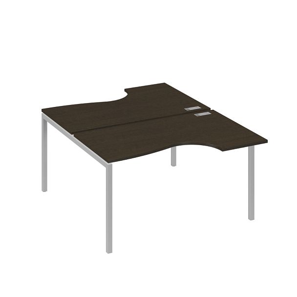 Рабочая станция металлокаркас DUE со столами (2х140) Классика A4 А4 Б2 184 БП венге / металлокаркас серый - Вид 1