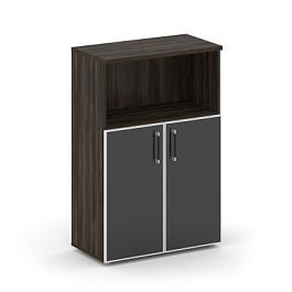 Шифт Шкаф средний широкий SK.ST-2.2R black Дуб Мали/Стекло Black 800*420*1207 - Фото предпросмотра