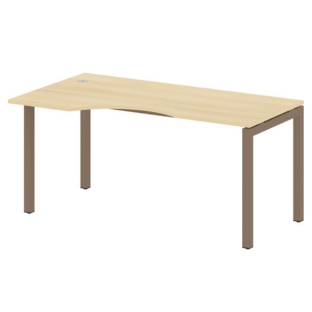 Metal System Quattro Стол криволинейный левый на П-образном м/к 50БП.СА-1 (L) Акация/Мокко металл 1600*900*750 - Вид 1
