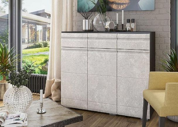 мс для гостиной Бруклин КМ-01 венге/бетон белый - Вид 3