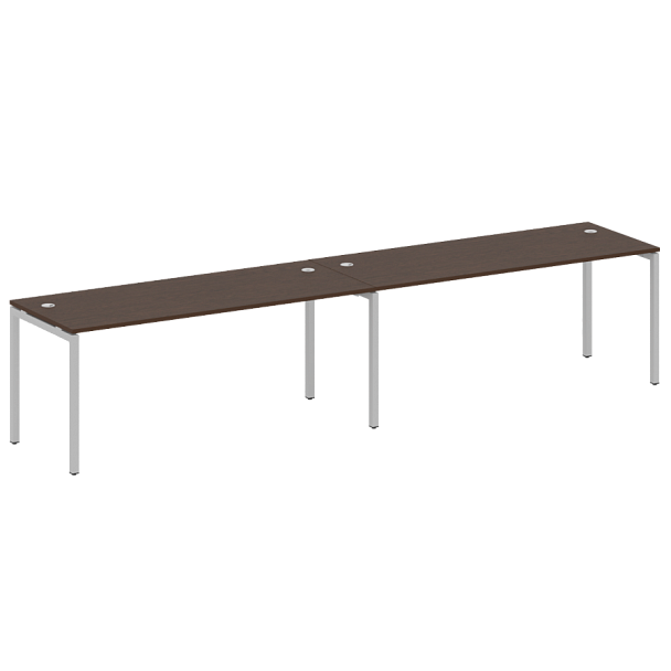 Metal System Quattro Р. ст. на 2 раб. места на П-образном м/к 40БП.СМ-2.5 Венге/Серый металл 3600*720*750 - Вид 1