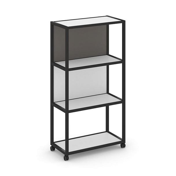 Shelf Mobile Стеллаж 4 уровня 1 секция VR.LT-STK-403.12 Белый Бриллиант/Металл Черный/W-26 1200*400*1523 - Вид 1
