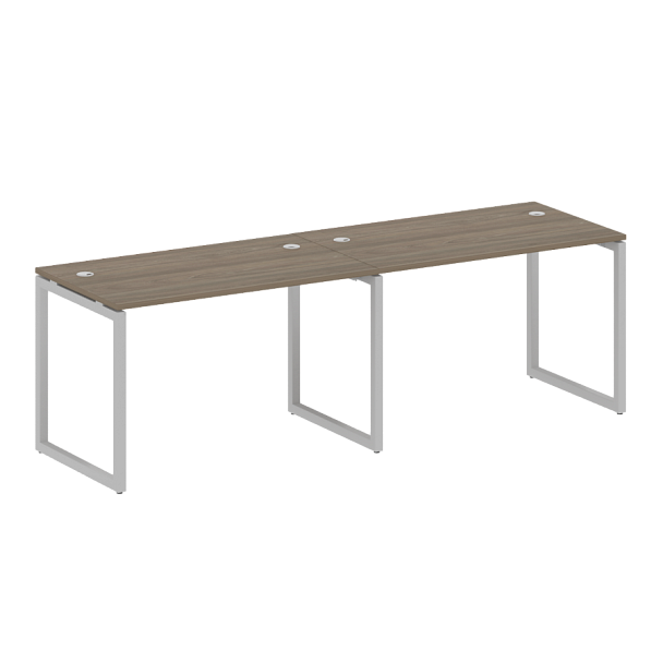 Metal System Quattro Р. ст. на 2 раб. места на О-образном м/к 40БО.СМ-2.2 Вяз/Серый металл 2400*720*750 - Вид 1