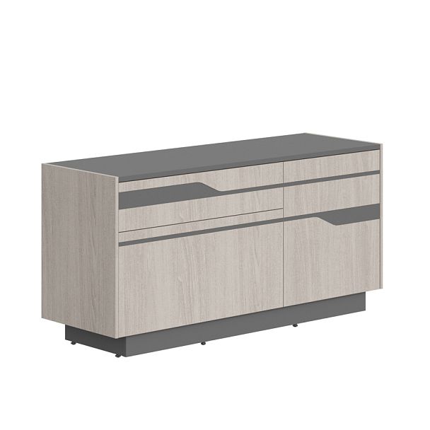 Тумба СФ-572103 Дуб серый/Черный графит 1300х430х645 LINE - Вид 1