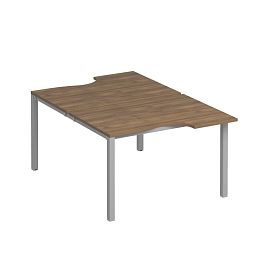 Рабочая станция со столами на металлокаркасе КФ (2х120) Комфорт КФ К.С1 1148 ШТ дуб шамони темный / серый - Фото предпросмотра
