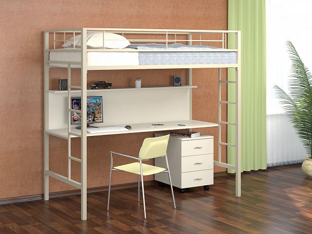 Кровать-чердак "Севилья-1" слоновая кость - Вид 1