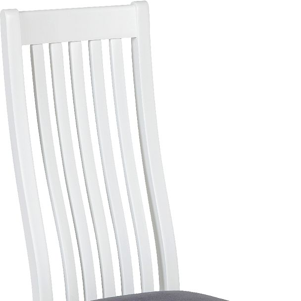 Стул деревянный с мягким сиденьем Альбен Белая эмаль/Серый велюр - Вид 8