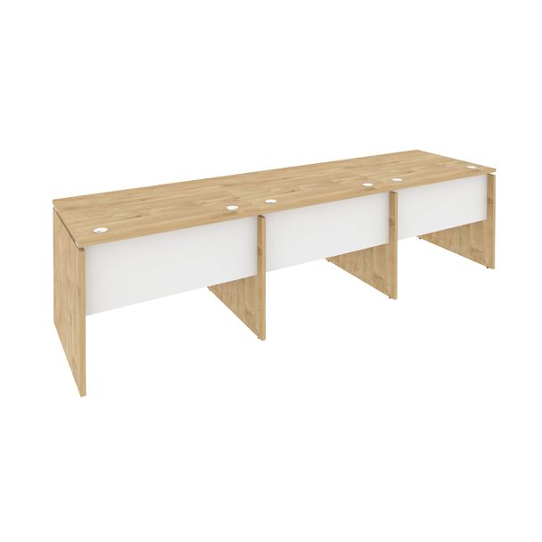 Onix Рабочая станция O.RS-3.1.8 Тиквуд светлый/Белый бриллиант 2940*800*750 - Вид 1