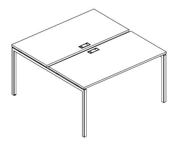 Рабочая станция на металлокаркасе DUE (2х120) A4 А4 С2 173 БП мокко премиум / металлокаркас антрацит - Вид 3