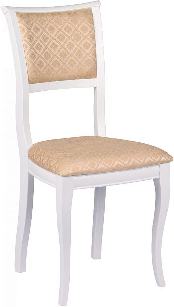 Стул деревянный с мягким сиденьем Камир Белый/Бежевый жаккард - Вид 3