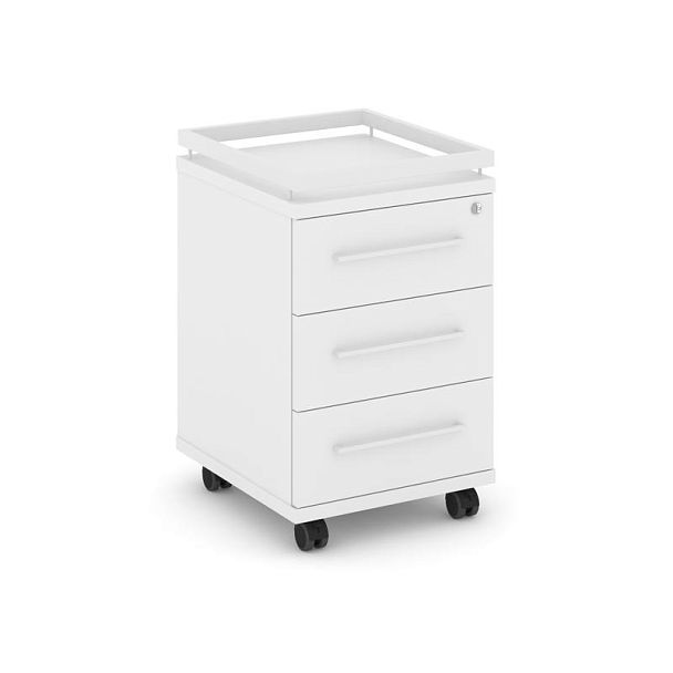 Rift Тумба мобильная усиленная + рамка RF.TM-003 Белый Бриллиант/Металл Белый 416*460*665 - Вид 1