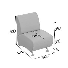 (kle5-kbp) Кресельная секция Клерк 5 без подлокотников - Фото предпросмотра