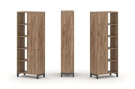 Стайл Проджект Набор стеллажа 2-х сторон., 5 яр. SN.NSD-521 Дуб Табак/Металл Антрацит 754*400*1982 - Фото предпросмотра