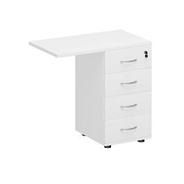 Тумба приставная 4-х ящичная с замком Комфорт КФ К.310 БП белый премиум - Фото предпросмотра