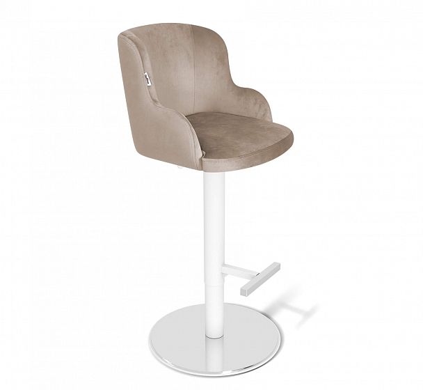 Стул барный Sheffilton SHT-ST39/S128 латте/хром/белый муар - Вид 2