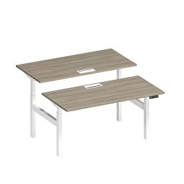 Рабочая станция на электроприводе с заглушками Elevo А2 БГ 103 ВЛ вяз либерти/ белый гладкий - Фото предпросмотра