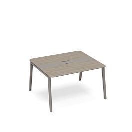 Стол для переговоров с кабель-каналом METAL Time metal ТМ М1 154 мокко премиум (корпус) / вяз либерти (столешница, топ, фасад) - Фото предпросмотра