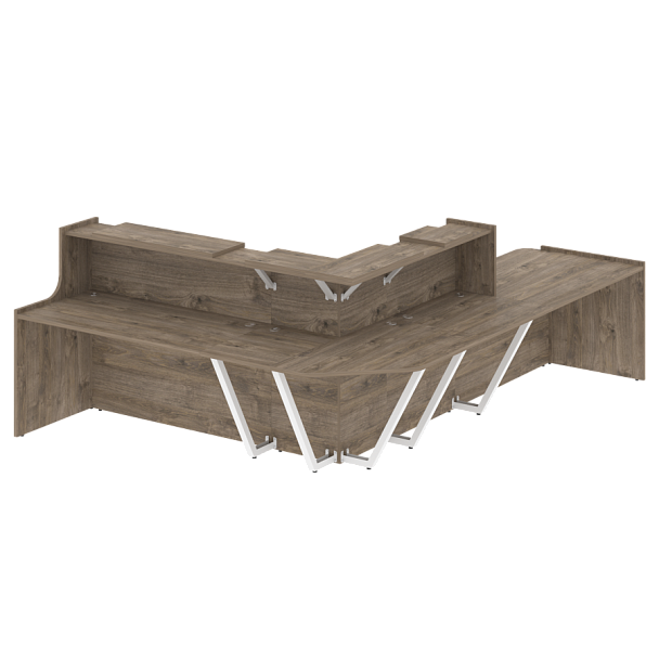 Ресепшн Г-образный "Onix" O.R-K-34 тиквуд темный - Вид 1