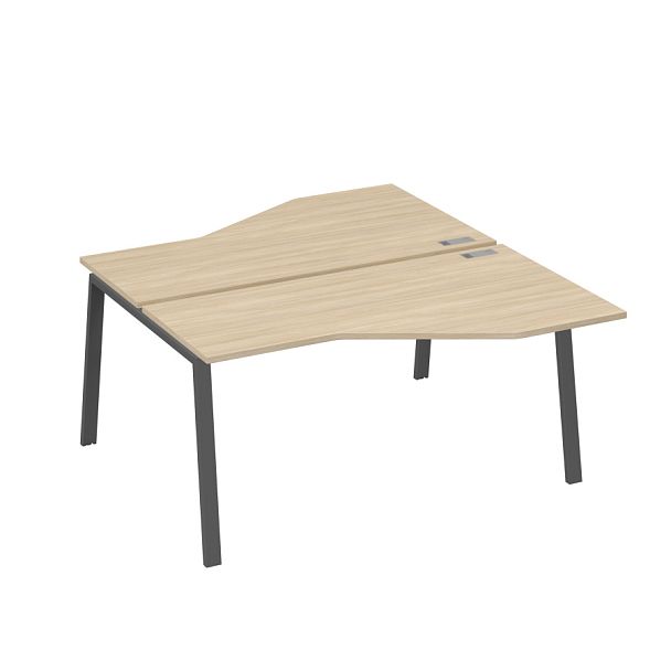 Рабочая станция каркас TRE столы (2х160) эргономичные Техно A4 А4 Б3 188  БП дуб скандинавский / металлокаркас антрацит - Вид 1