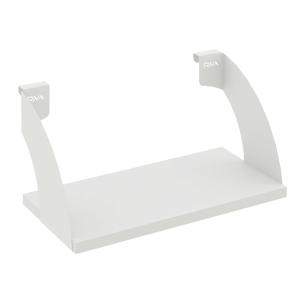 Навесные полки. Кронштейны+ЛДСП полка 400мм MAN-41-4 Белый бриллиант/Белый металл 400*220*200 - Вид 1