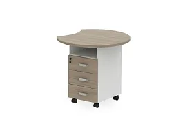 БЕРЛИН / BERLIN Тумба приставная правая 770х860х740 Шорвуд/Белый - Фото предпросмотра