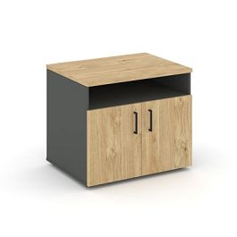 Стайл Проджект Тумба для оргтехники/сервисная SN.TS-001 Антрацит/Тиквуд Светлый/Черный Ручки 796*600 - Фото предпросмотра