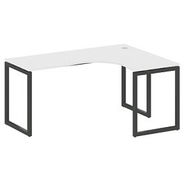 Metal System Quattro Стол криволинейный правый на О-образном м/к 40БО.СА-4 (R) Белый/Антрацит металл 1600*1200*750 - Фото предпросмотра