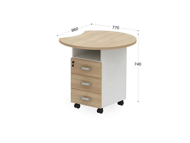 БЕРЛИН / BERLIN Тумба приставная правая 770х860х740 Акация/Белый - Вид 2