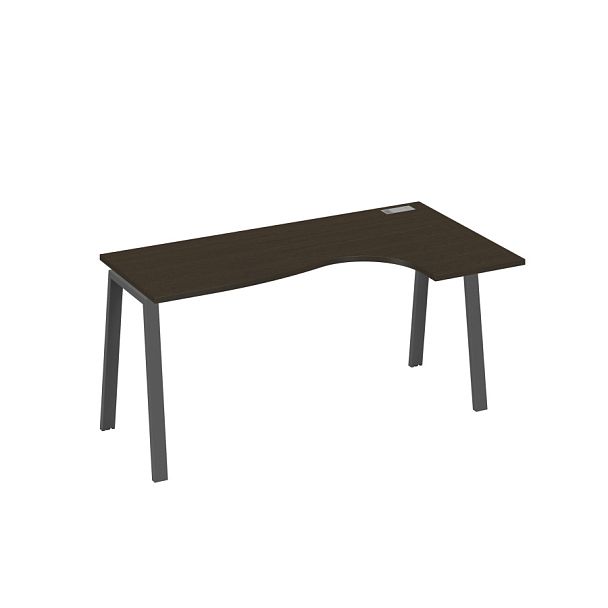 Стол эргономичный правый "Классика" на металлокаркасе TRE A4 А4 Б3 036 БП венге / металлокаркас антрацит - Вид 1