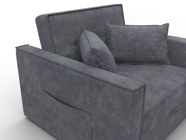 Кресло-кровать Лига-104 (80) Велюр серый - Вид 4
