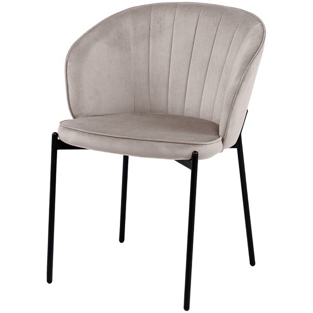 Комплект кухонных стульев Миэль серо-бежевый велюр/черный, 2 шт. - Вид 1