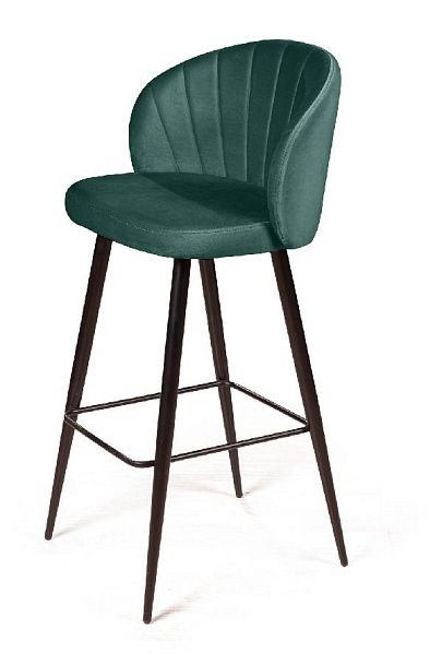 Стул барный Mont Blanc, бархат изумрудный 87 / черный конус - Вид 8