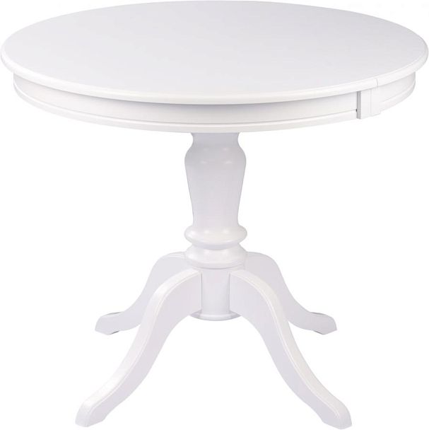 Стол деревянный раздвижной Элат D90(130)х90х76 Белый - Вид 1