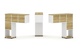 Concept Надставка низкая CN.DNN-002 Дуб Винченцо/Белый Бриллиант/Металл Черный 1099*365*1130 - Фото предпросмотра