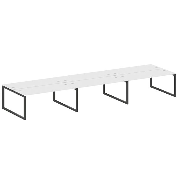 Metal System Quattro Р. ст. на 6 раб. места на О-образном м/к 50БО.СМ-6.5 Белый/Антрацит металл 5400*1475*750 - Вид 1