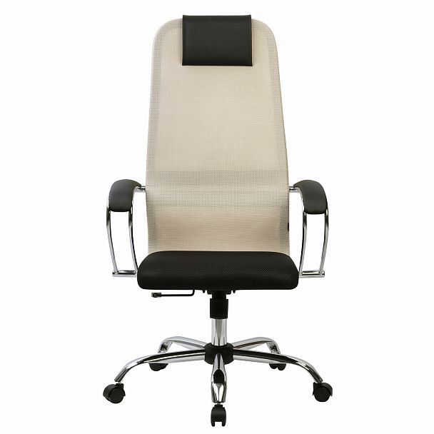 Кресло офисное BRABIX PREMIUM "Ultimate EX-800" хром, плотная двойная сетка Х2, черное/бежевое, 532913 - Вид 5