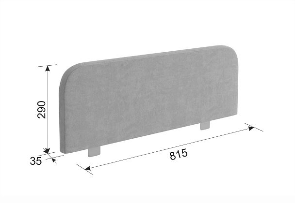 Ограничитель для кровати мягкий OKM-01.2172 нежно-розовый (велюр) - Вид 3