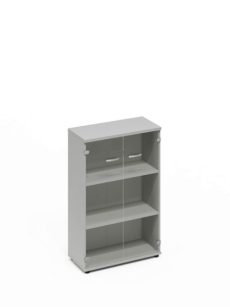 Шкаф средний со стеклом A4 А4 9366 БП серый - Вид 1
