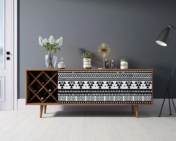 Комод Berber удлиненный с бутылочницей 19 принт арт BB15/Print_19 - Вид 4