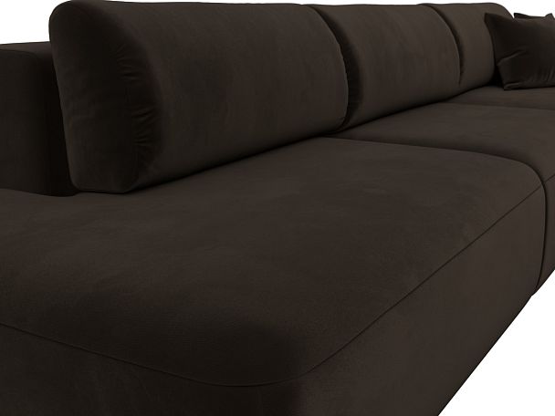 Диван угловой Лига-036 Модерн Лонг правый угол Микровельвет коричневый - Вид 4
