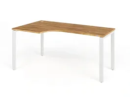 TANDEM RTD076-MK-160L-ME Стол угловой на металлокаркасе левый 1600х900х750 Таксония медовая/Белый - Фото предпросмотра