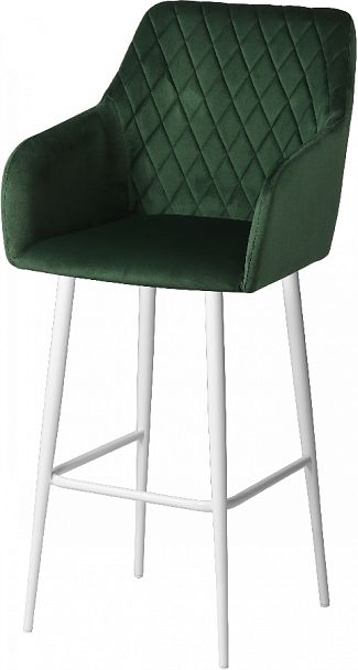 Барное поворотное кресло Барли К, Confetti deep forest/белый - Вид 2