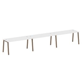 Metal System Р. ст. на 3 раб. места на А-образном м/к БА.СМ-3.4 Белый/Мокко металл 4800*720*750 - Фото предпросмотра