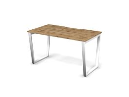 MATRIX 121S101-V Стол прямой, проводник вырезной (V-обр. опоры) 1380х780х775 Дуб Крафт Золотой/Белый - Фото предпросмотра