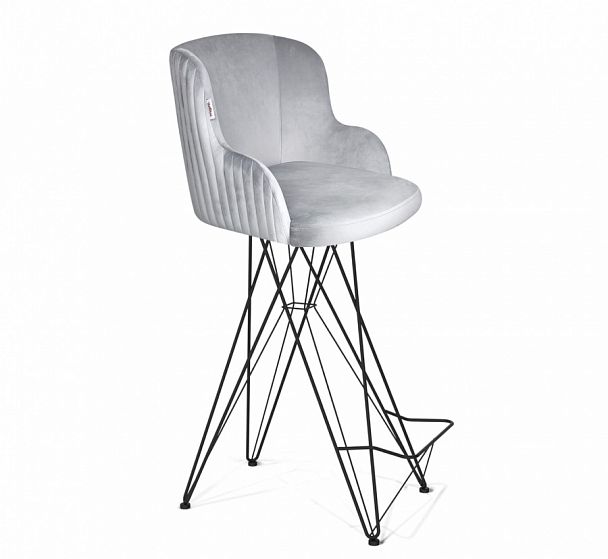 Стул барный Sheffilton SHT-ST39-1/S66 серое облако/черный муар - Вид 1