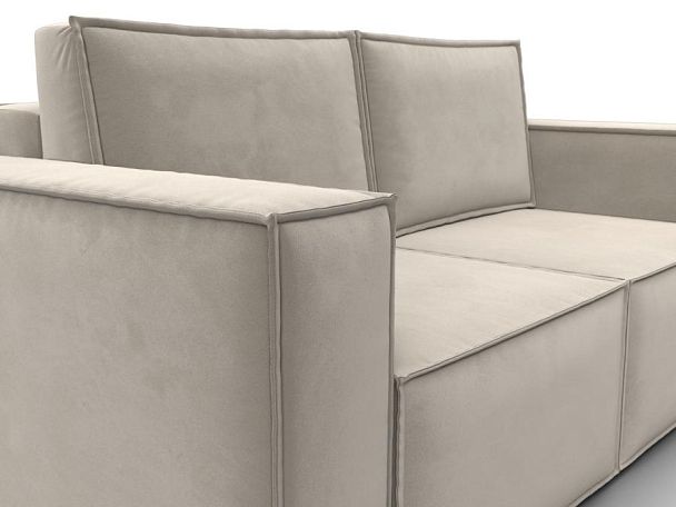 Диван прямой Куба мини Микровельвет бежевый - Вид 4