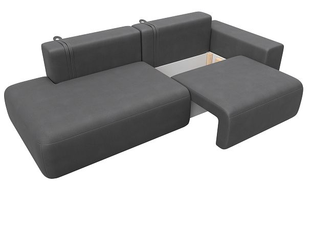 Диван прямой Лига-036 НПБ Модерн подлокотник справа Искусственная замша серый - Вид 7