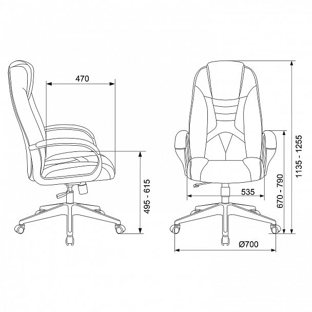 Кресло компьютерное ZOMBIE 8, 2 подушки, экокожа, черное, 1583069 - Вид 3